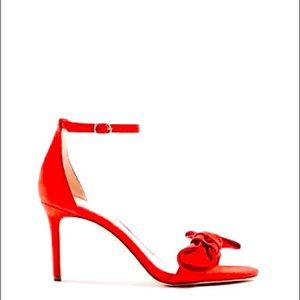 Ann Taylor Women’s Red Bow Heels With Strap. 6.5